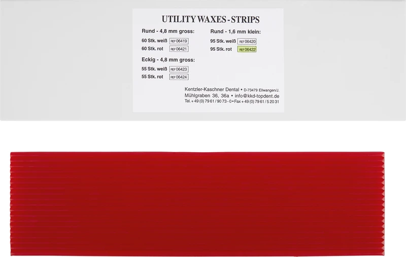 KKD® Utility Wax Strips  Packung  95 Strips rot, 1,6 mm