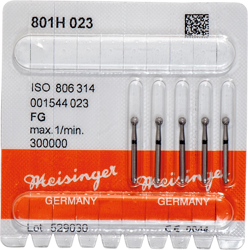 Diamanten 801  Packung  5 Stück schwarz super grob, FG, Figur 001 Rund, ISO 023