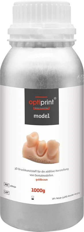 optiprint® model   Flasche  1 kg goldbraun