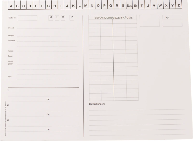 Alpha Karteimappe  Packung  100 Stück weiß