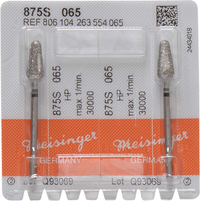 Diamanten 875  Packung  2 Stück schwarz supergrob, HP, Figur 260 konisch rund, 12 mm, ISO 065