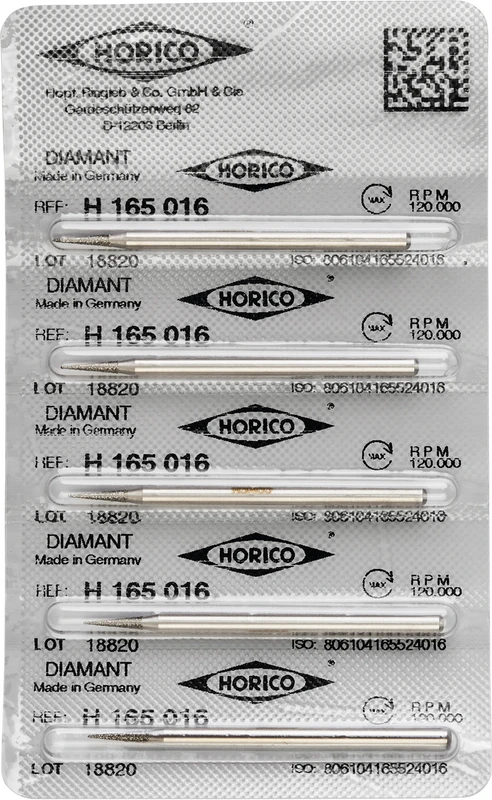 Diamantschleifer H 165  Packung  5 Stück HP, Figur 165, 7 mm, ISO 016