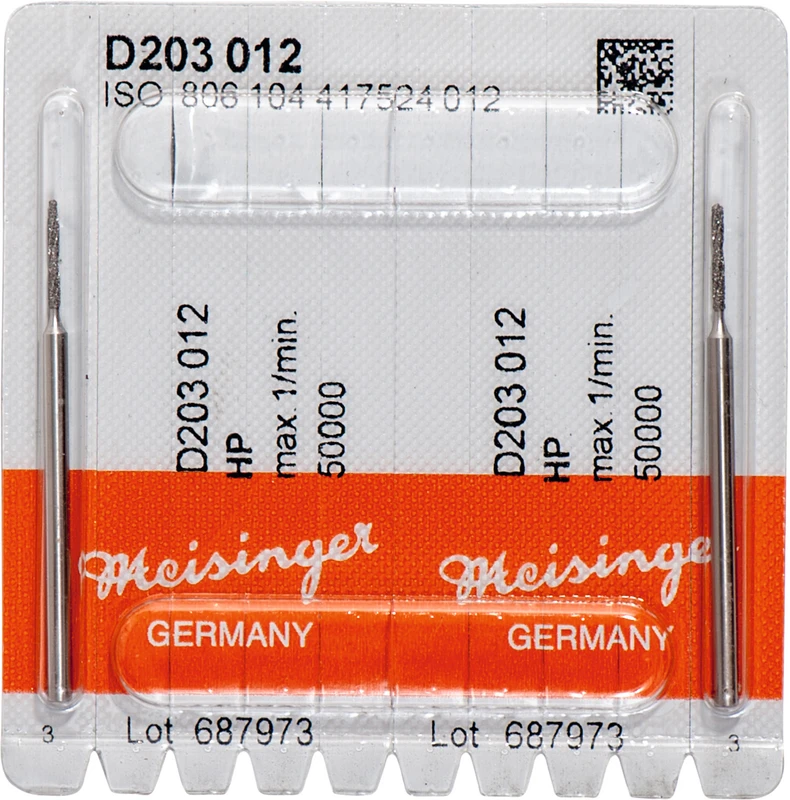Diamanten D203  Packung  2 Stück blau mittel, HP, Figur 417, 9 mm, ISO 012