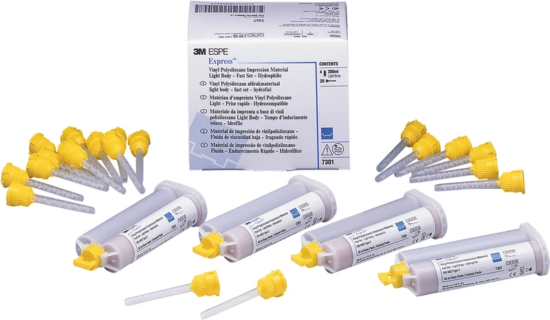 Express  Packung  4 x 50 ml Doppelkartusche Light Body Fast, 20 Mischkanülen, blau