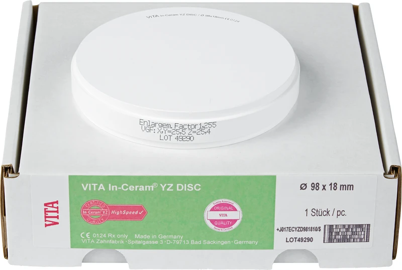 VITA In-Ceram YZ® DISC HT  Stück  Ø 98 mm, H 10 mm