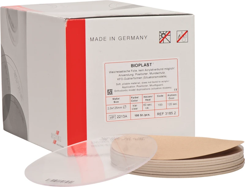 BIOPLAST®  Packung  100 Stück klar, rund, Ø 125 mm, Stärke 2 mm