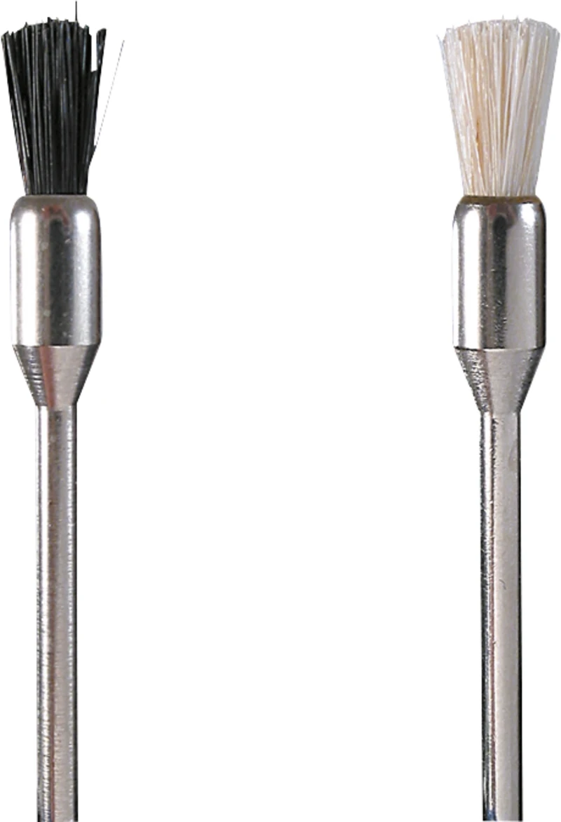 Pinselbürste, Handstück  Packung  12 Bürsten Ziegenhaar weiß