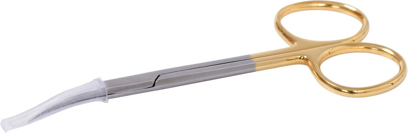 Mikroschere Iris TC  Stück  19-2TC, 11,5 cm, gezahnt, gebogen