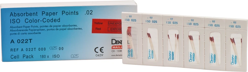 Papierspitzen steril  Packung  180 Stück ISO 025