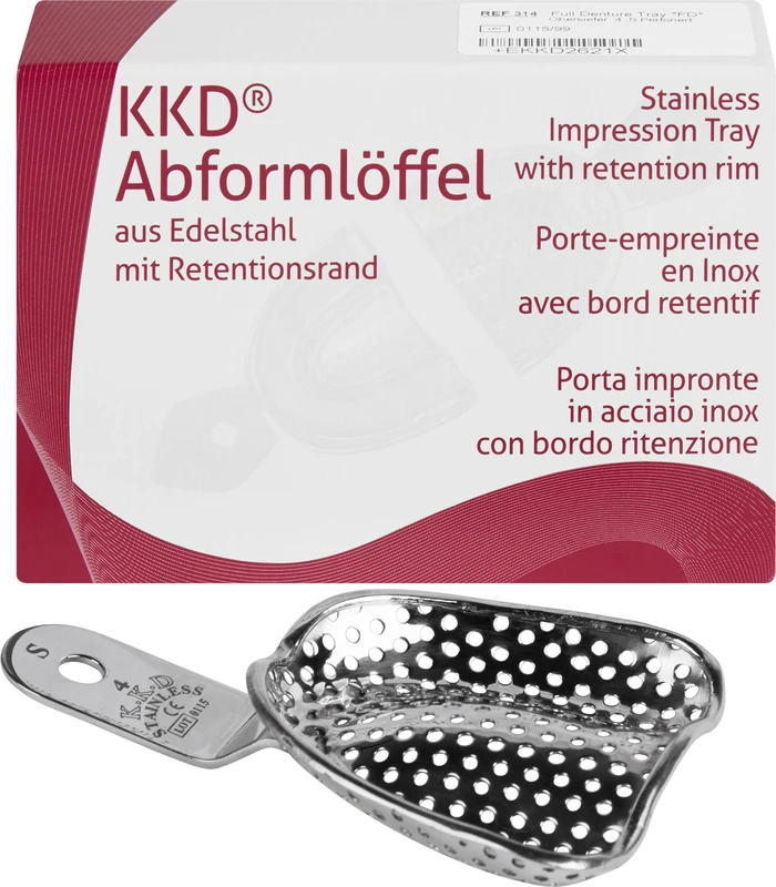 KKD® Abformlöffel unbezahnt  Stück  OK-4 FDS, perforiert