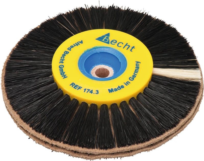 Einlagen-Rundbürste  Stück  3 Reihen Chungking-Borsten, 2 Reihen Leder, Ø 40\80 mm