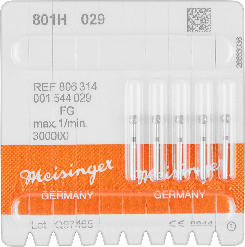 Diamanten 801  Packung  5 Stück schwarz super grob, FG, Figur 001 Rund, ISO 029