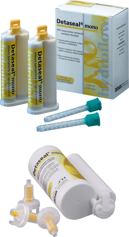 Detaseal® hydroflow mono  Multipack  4 x 50 ml Doppelkartusche, 12 Mischkanülen grün