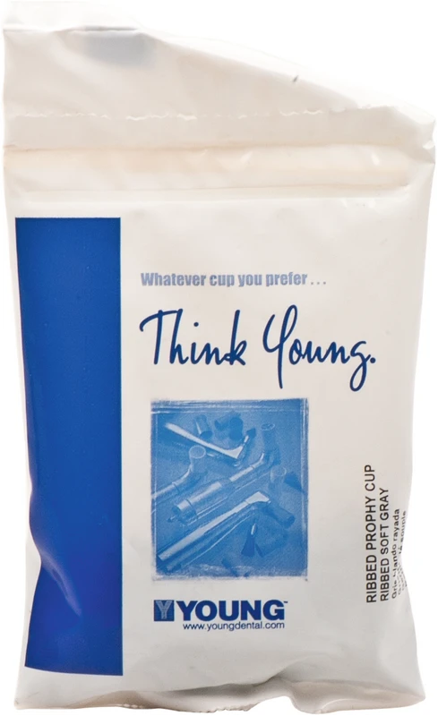 Young Prophylaxekelch Ribbed Screw-Type  Packung  144 Stück grau, lang, weich