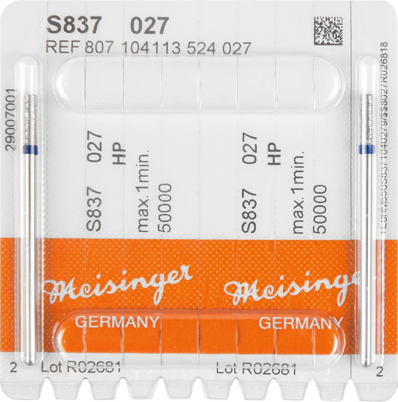 Sinterdiamanten S837  Packung  2 Stück blau mittel, HP, Figur 113 Zylinder, 8 mm, ISO 027