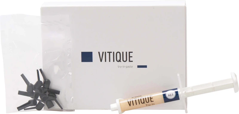 Vitique  Spritze  3,9 g Try-In-Paste A2,5, 10 Veneer-Tips