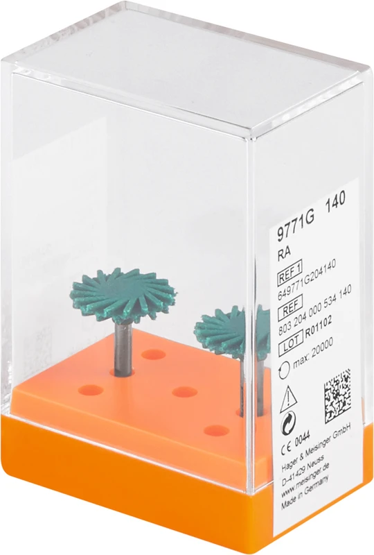 Diamantpolierer 9771  Packung  2 Stück grün grob, RA, Figur Twist, 1,6 mm, ISO 140