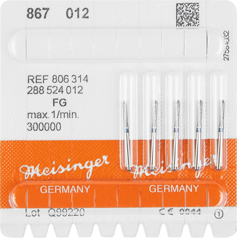 Diamanten 867  Packung  5 Stück blau mittel, FG, Figur 288 Torpedo, 6 mm, ISO 012