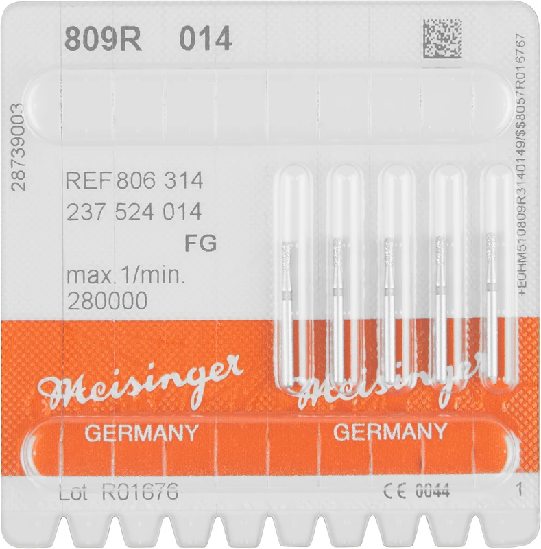 Diamanten 809  Packung  5 Stück blau mittel, FG, Figur 237 Birne rund, 3,7 mm, ISO 014
