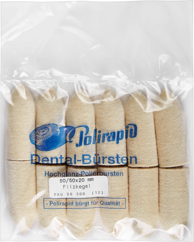 Filzkegel  Packung  12 Stück unmontiert, Filz, Figur Kegel, Ø 20 mm, L: 50 mm