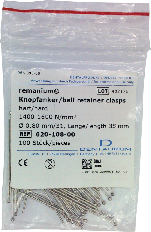 remanium® Knopfanker  Packung  100 Stück Ø 0,80 mm