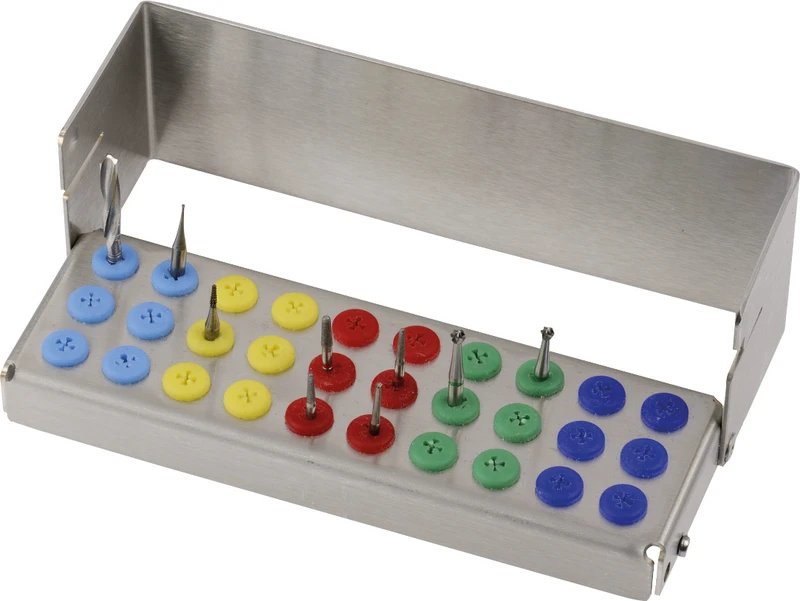 PLUG IN  Stück  für 30 Instrumente (3 Reihen a 10 Löcher, verschiedene Farben), 11 x 3,5 x 3,4 cm