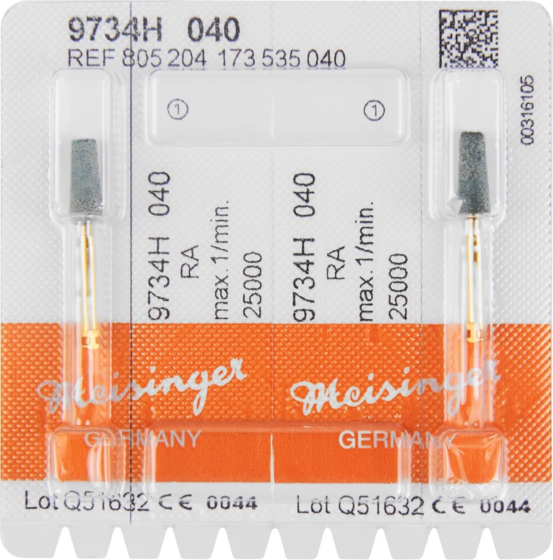 Diamantschleifer 9734  Packung  2 Stück blau grob, RA, Figur 173, 10 mm, ISO 040