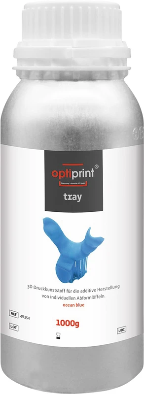 optiprint® tray   Flasche  1 kg 385 nm, ozean blau