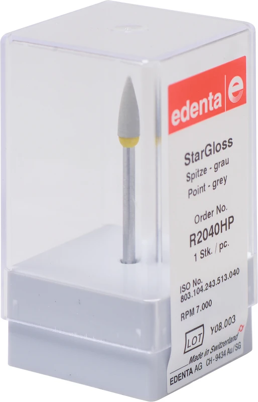 StarGloss  Stück  grau superfein, HP, Figur 243 Spitze, 14 mm, ISO 040