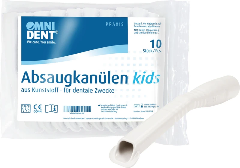 Omni Absaugkanülen Kids  Packung  10 Stück weiß