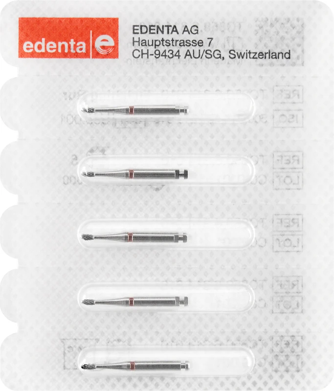 HM-Finierer TC379  Packung  5 Stück rot, 12 Schneiden, RA, Figur 277 Eiform, 3,1 mm, ISO 014