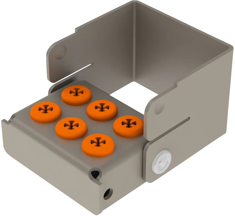 PLUG IN  Stück  für 6 Instrumente (2 Reihen a 3 Löcher) orange, 3,5 x 2,5 x 3 cm