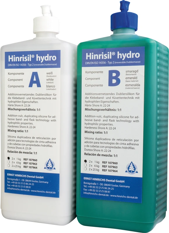 Hinrisil® hydro  Flasche  1 kg Base grün, 1 kg Katalysator