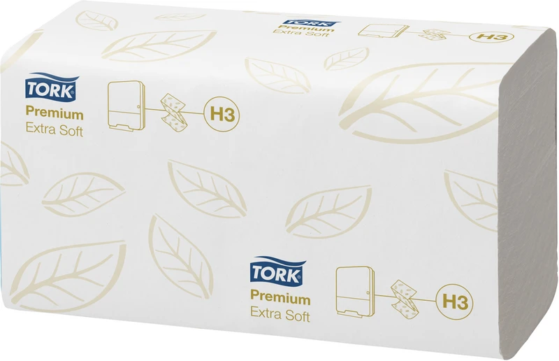 TORK® extra weiche Zickzack Handtücher (V-Falz) H3 System   Karton  15 x 200 Stück 2-lagig, extra weich, 23 x 22,6 cm, hochweiß