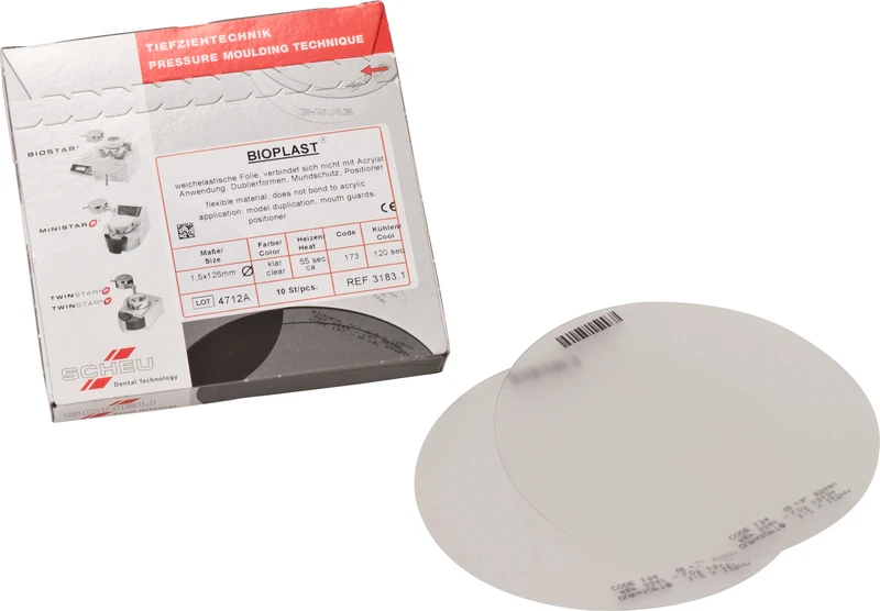 BIOPLAST®  Packung  10 Stück klar, rund, Ø 125 mm, Stärke 1,5 mm