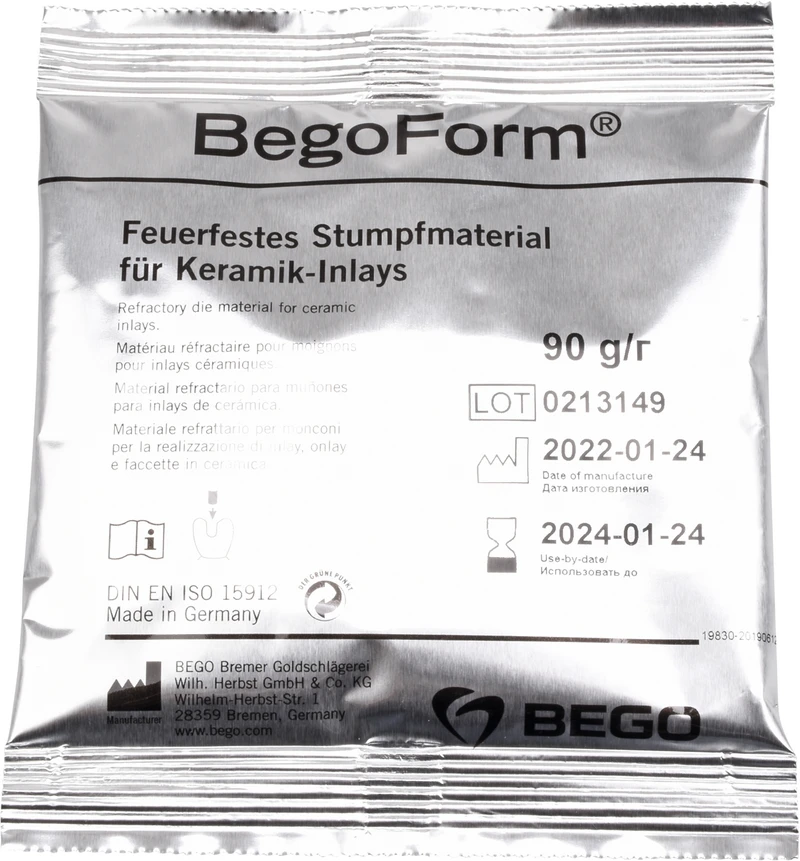 BegoForm®  Karton  15 x 90 g Beutel, 1 Dosierspritze