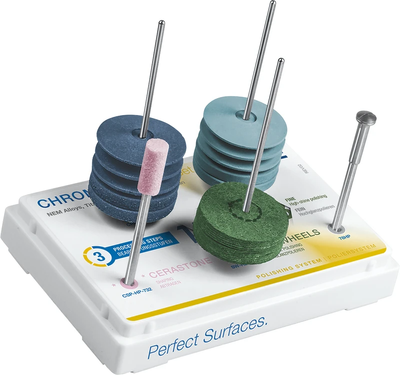 EVE CHROM PLUS  Set  13 Stück (5 x blau, 5 x hellblau, 2 x grün, 1 x rosa), HP, 1 Mandrell