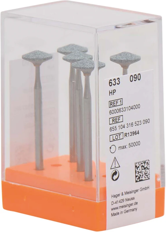 Keramische Schleifer 633  Packung  5 Stück grün mittel, HP, Figur 316, 4 mm, ISO 090