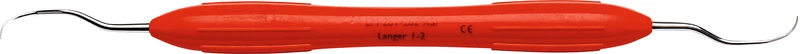 LM Kürette Langer   Stück  Figur 1\2, für Prämolaren\Molaren im UK, rot, LM-ErgoMax Griff