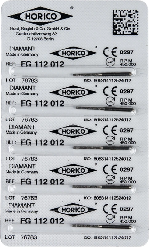 Diamantschleifer 112  Packung  5 Stück FG, Figur 112, 10 mm, ISO 012