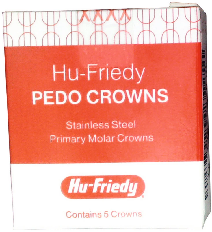 PEDO CROWNS  Nachfüllpackung  5 Stück Edelstahl, Gr. 5 , OK, links, 1. Milchzahn