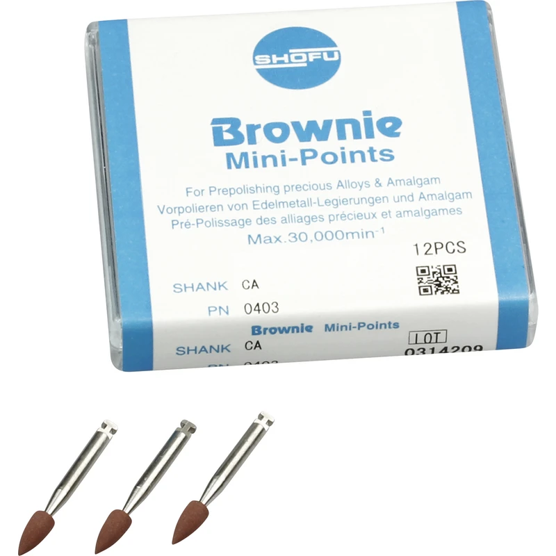 Silikonpolierer  Packung  12 Stück braun, RA, Figur Minispitze, ISO 030