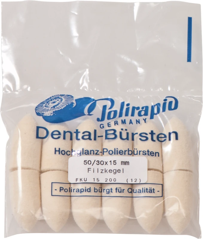 Filzkegel  Packung  12 Stück unmontiert, Filz, Figur Kegel, Ø 15 mm, L: 30 mm