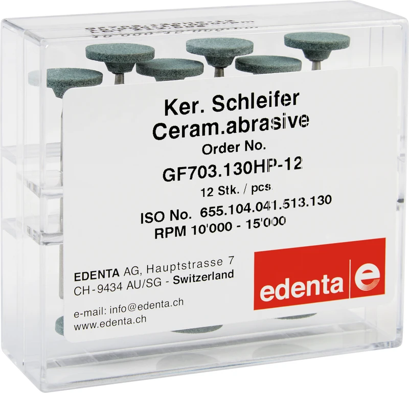 Keramische Schleifer G  Packung  12 Stück grün fein, HP, Figur 041, 1,5 mm, ISO 130
