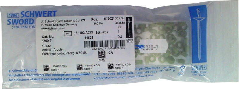 Farbringe  Packung  50 Stück grün