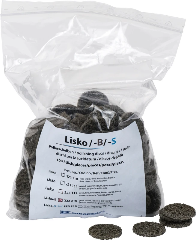 Lisko-B  Packung  100 Stück unmontiert, 4 Stützscheiben