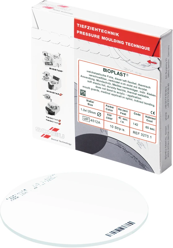 BIOPLAST®  Packung  10 Stück klar, rund, Ø 125 mm, Stärke 1 mm