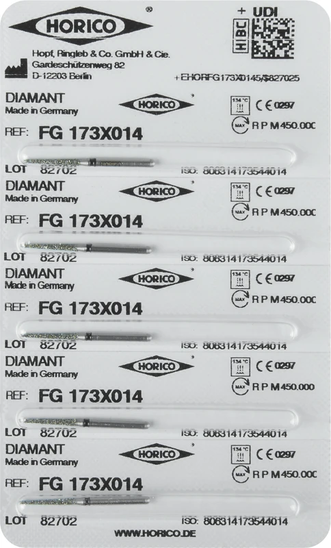 Diamantschleifer 173  Packung  5 Stück schwarz x-grob, FG, Figur 173, 10 mm, ISO 014