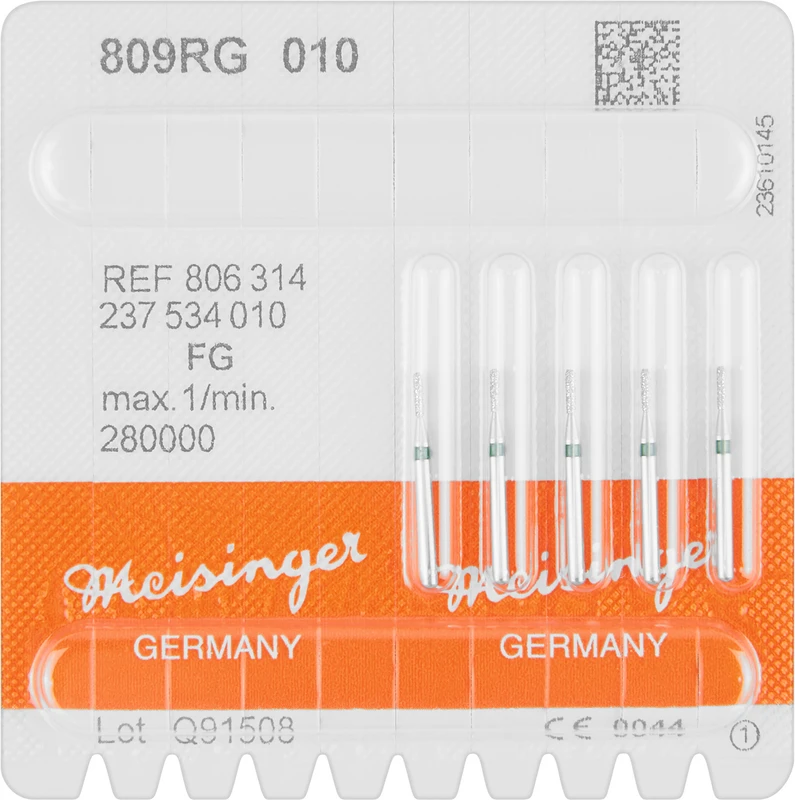 Diamanten 809  Packung  5 Stück grün grob, FG, Figur 237 Birne rund, 3,7 mm, ISO 010