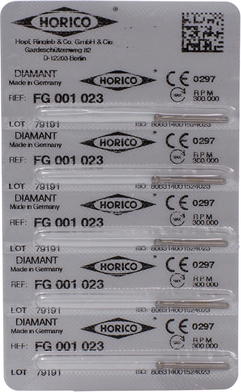 Diamantschleifer 001  Packung  5 Stück FG, Figur 001, ISO 023